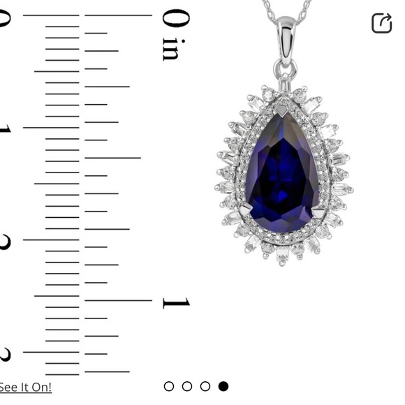 Sterling Silver Blue and white Sapphire pendant - Picture 3 of 3